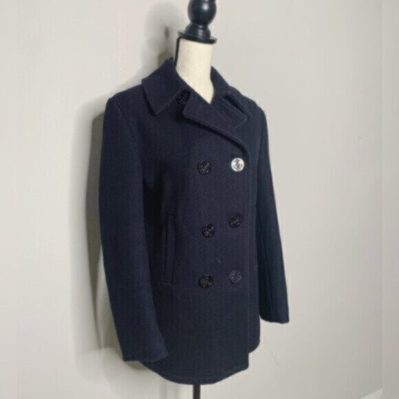 Monterey Club Vintage US Navy Wool Double Breasted Pea Coat - Picture 4 of 15